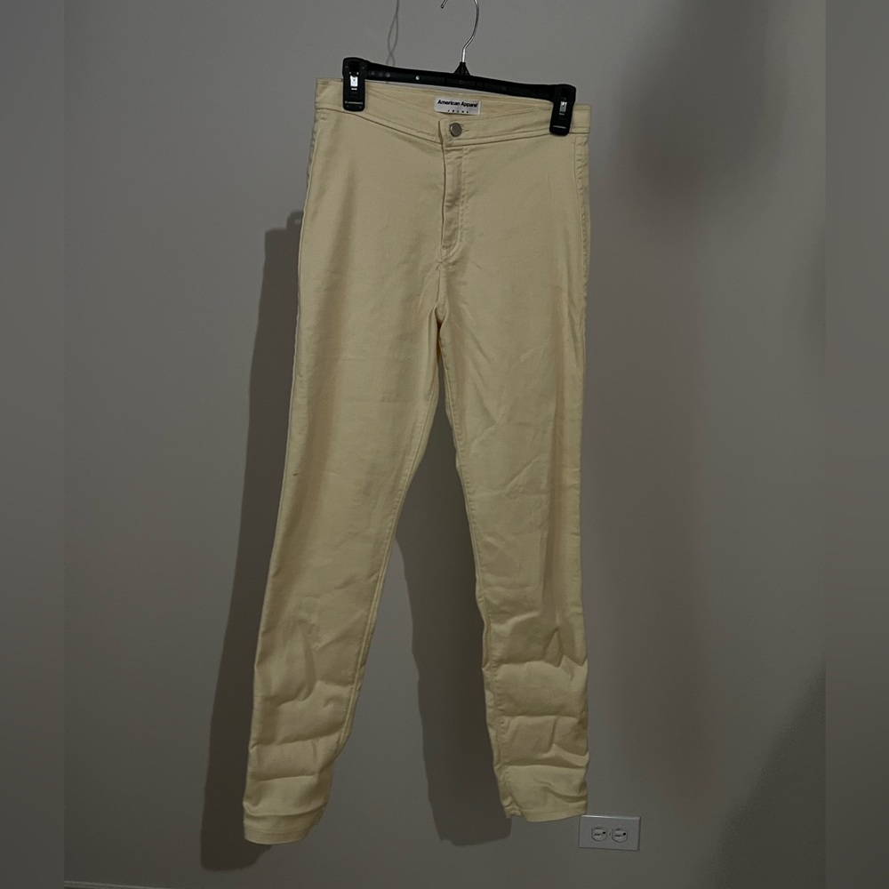 american apparel yellow easy jean size large